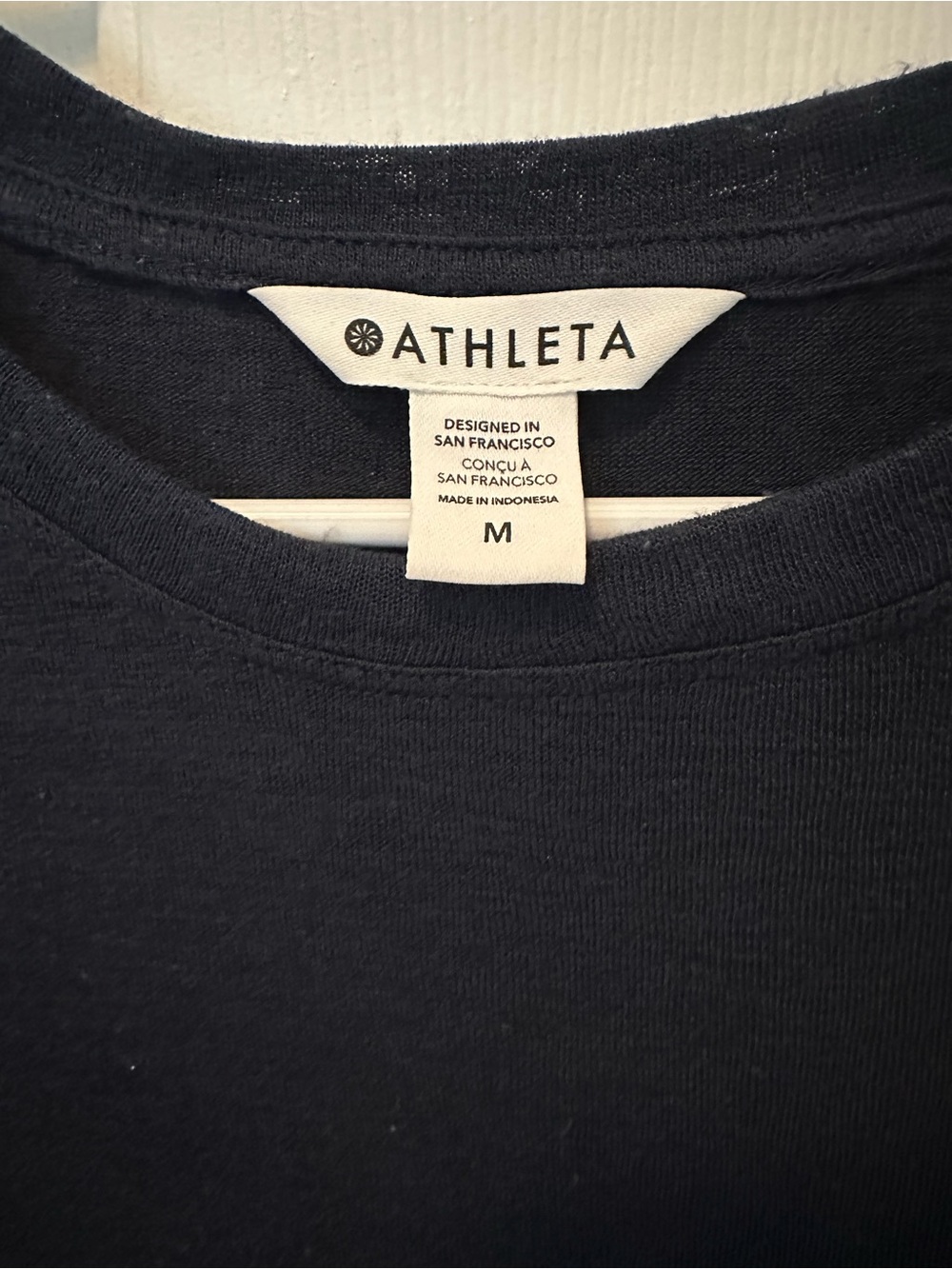 Athleta Navy Blue Short-Sleeve Crewneck Top
